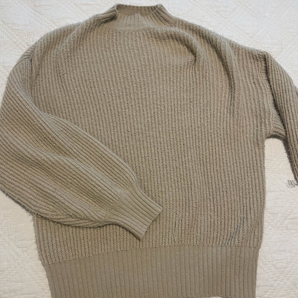 Oversized Balloon Sleeve Mock Neck Missguided Sweater
